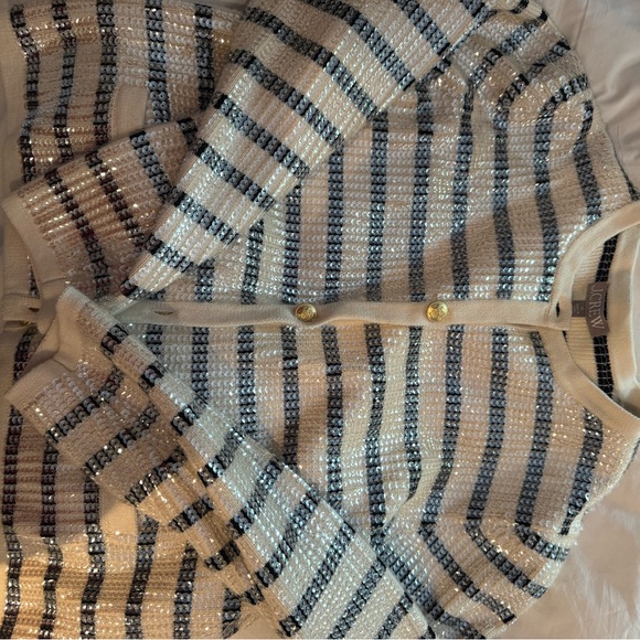 J. Crew Cream and Silver Sequin Sweater - Picture 2 of 4